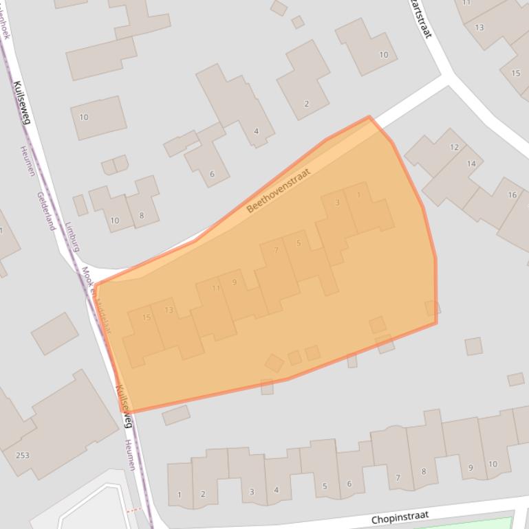 Kaart van postcodegebied 6584EP.