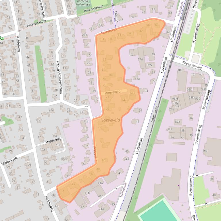 Kaart van postcodegebied 6584GG.