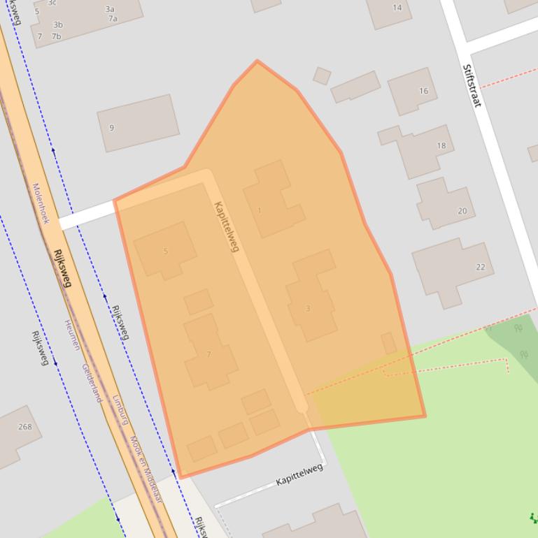 Kaart van postcodegebied 6584HA.