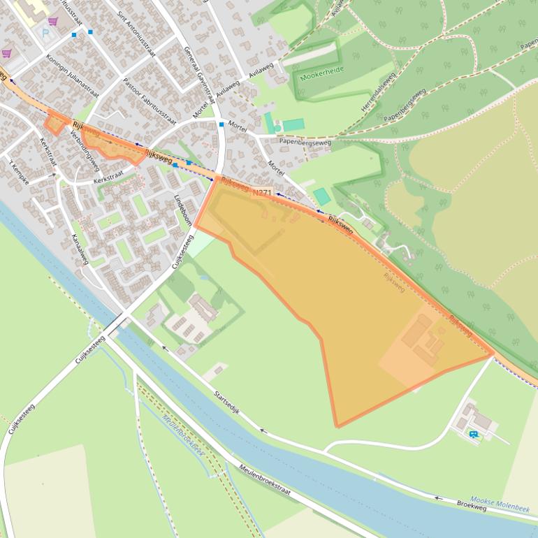 Kaart van postcodegebied 6585AJ.