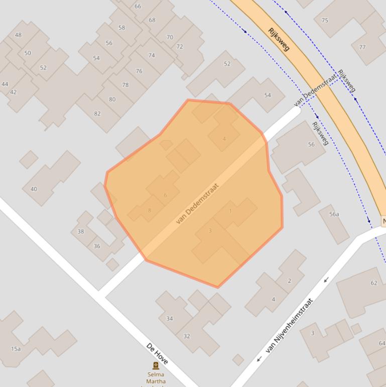 Kaart van postcodegebied 6585AL.