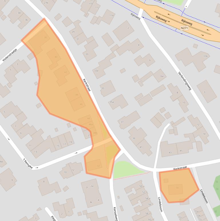 Kaart van postcodegebied 6585AW.