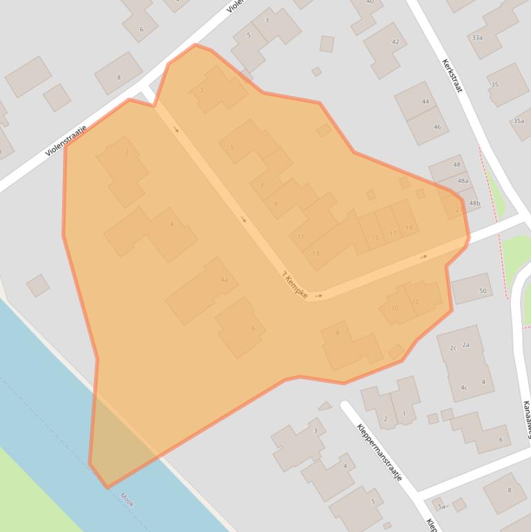 Kaart van postcodegebied 6585AZ.