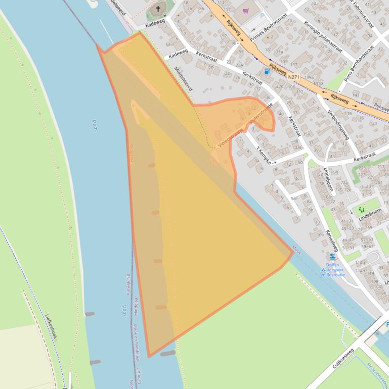 Kaart van postcodegebied 6585BA.