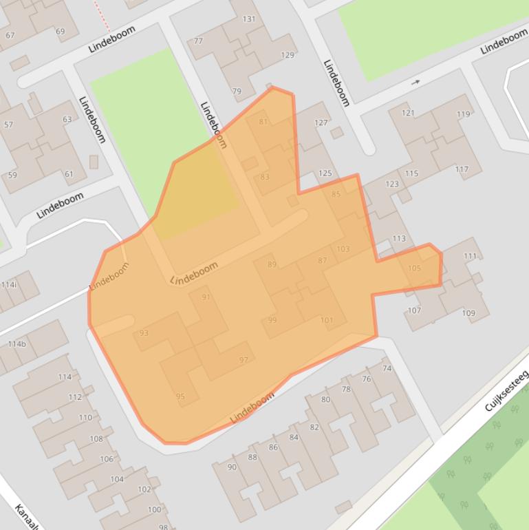 Kaart van postcodegebied 6585BG.