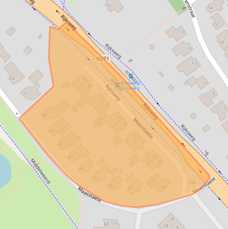 Kaart van postcodegebied 6585CB.