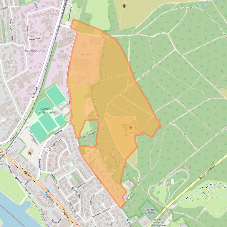 Kaart van postcodegebied 6585KD.