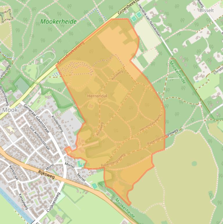 Kaart van postcodegebied 6585KK.