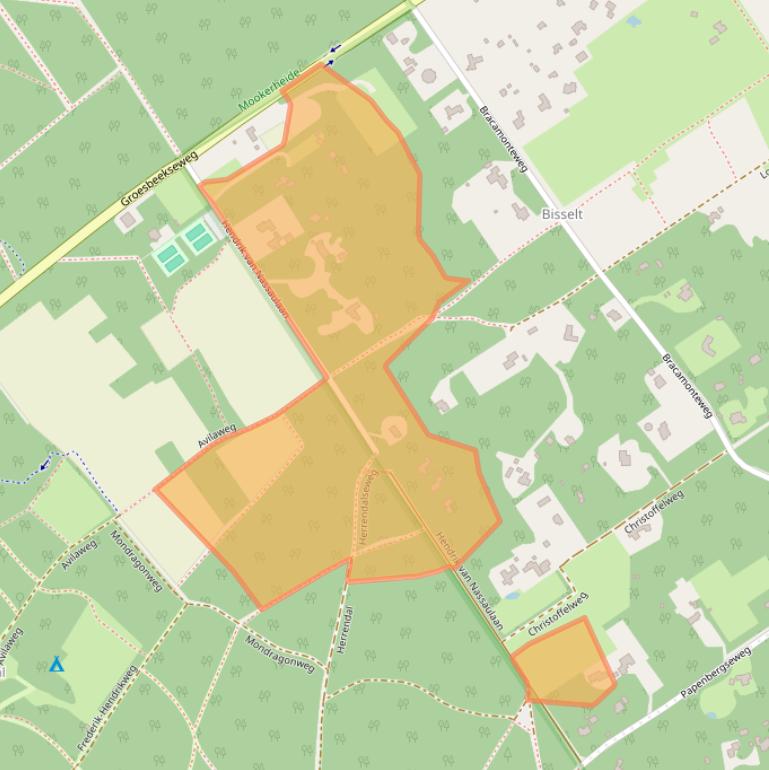 Kaart van postcodegebied 6585KL.