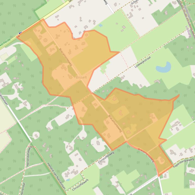 Kaart van postcodegebied 6585KP.