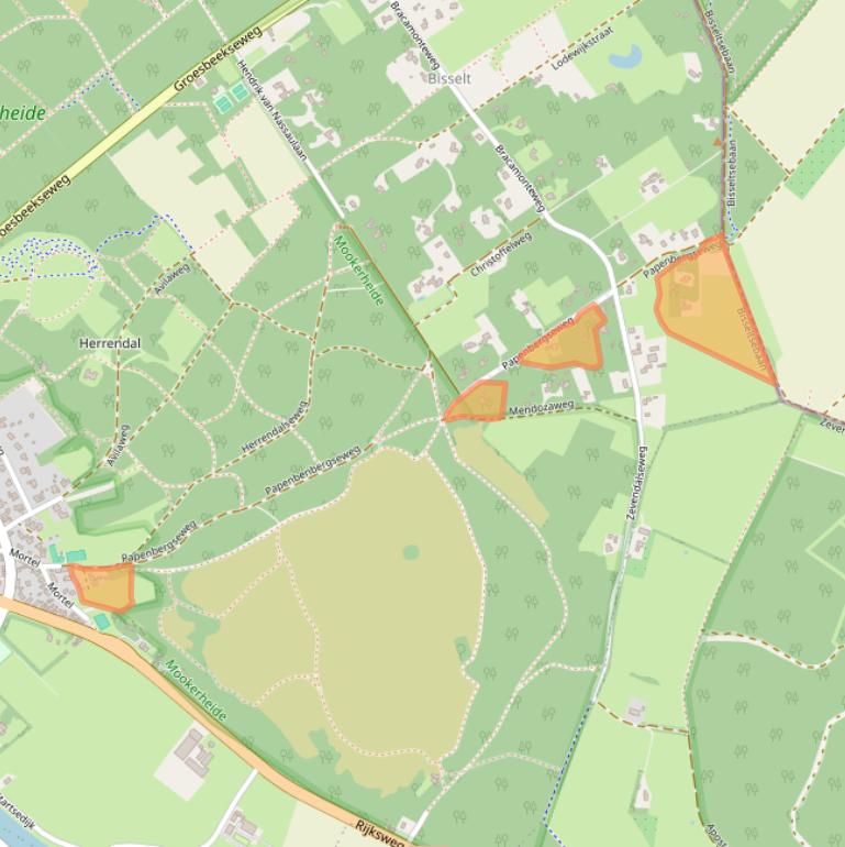 Kaart van postcodegebied 6585KW.