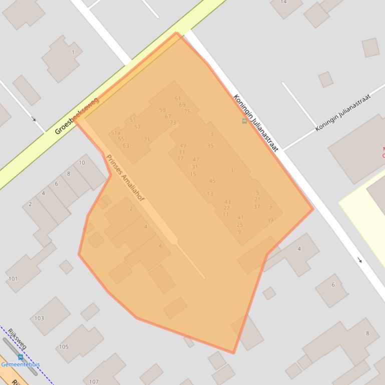 Kaart van postcodegebied 6585KZ.