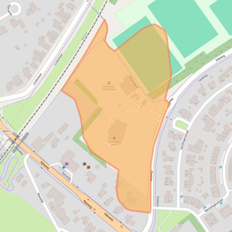 Kaart van postcodegebied 6585VE.