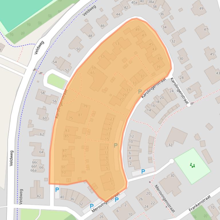 Kaart van postcodegebied 6585VG.