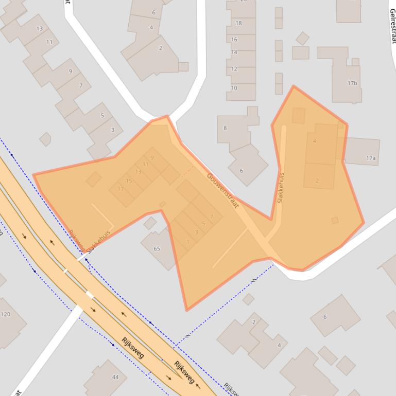 Kaart van postcodegebied 6585XA.