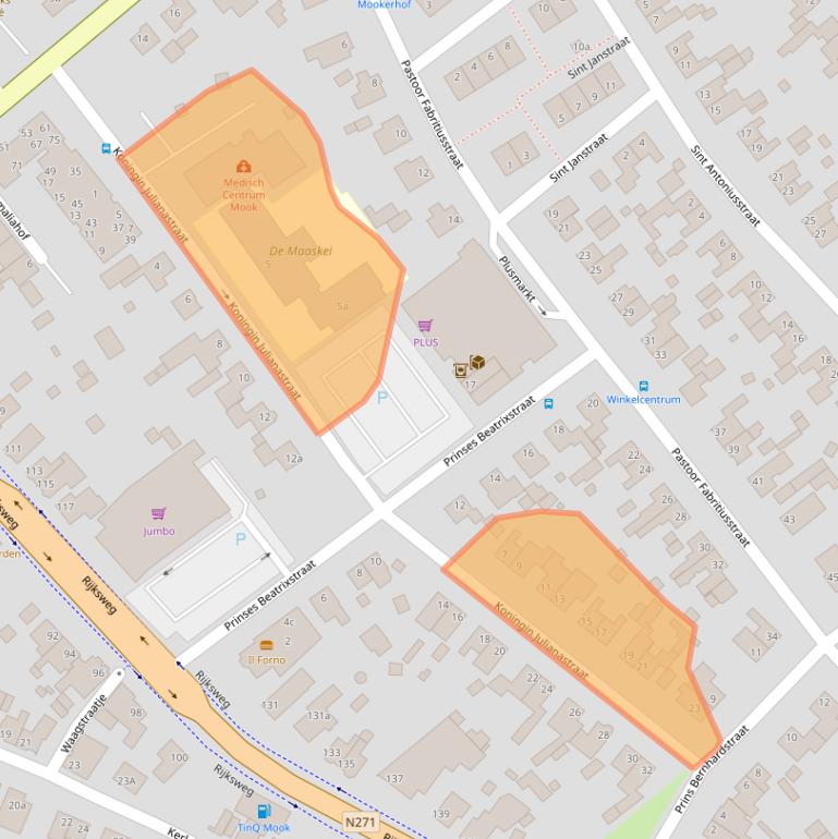Kaart van postcodegebied 6585XP.
