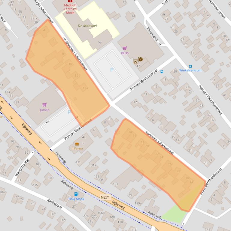 Kaart van postcodegebied 6585XR.