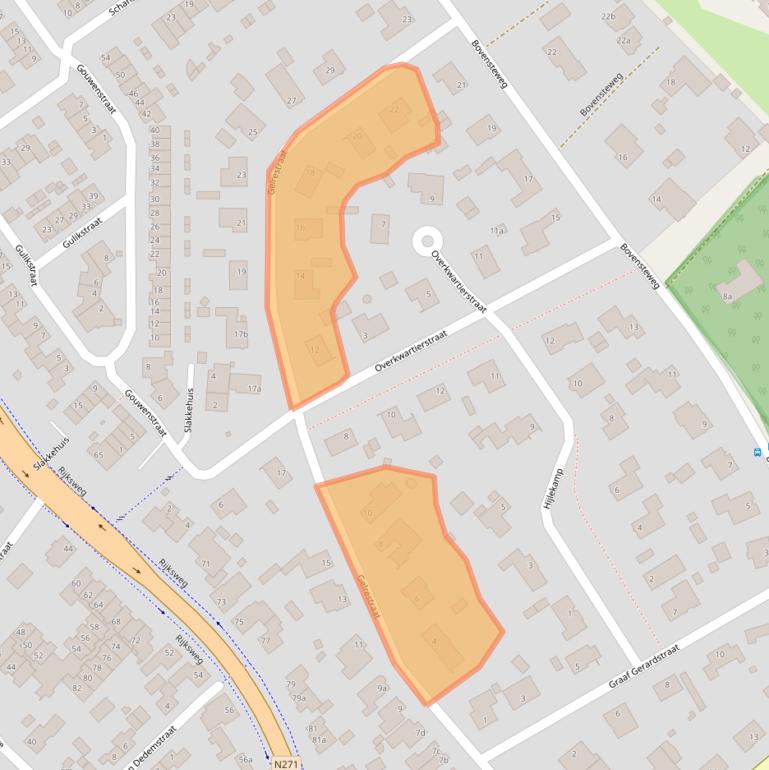 Kaart van postcodegebied 6585XX.