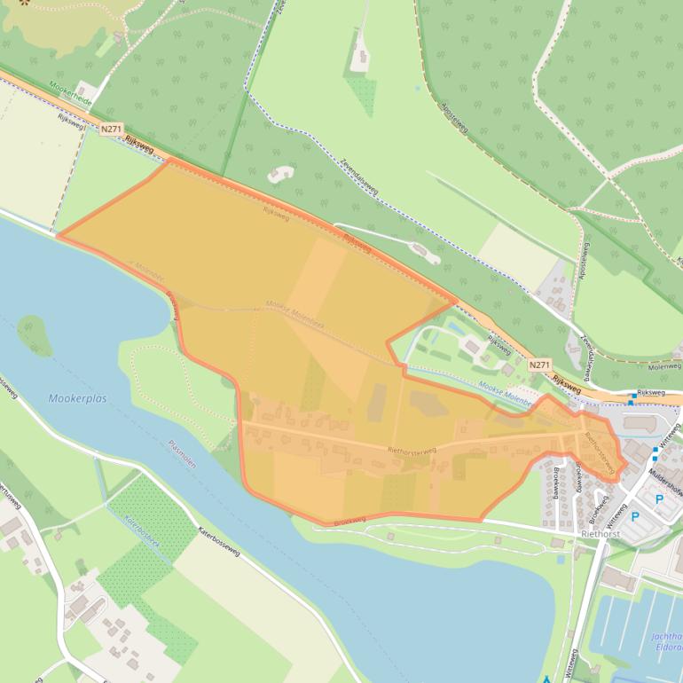 Kaart van postcodegebied 6586AC.