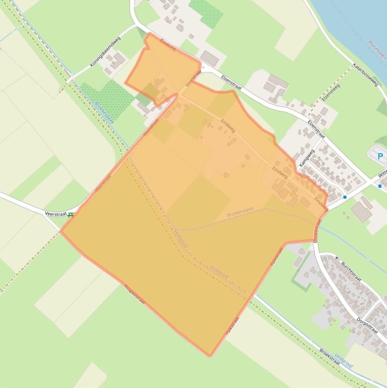 Kaart van postcodegebied 6587AC.