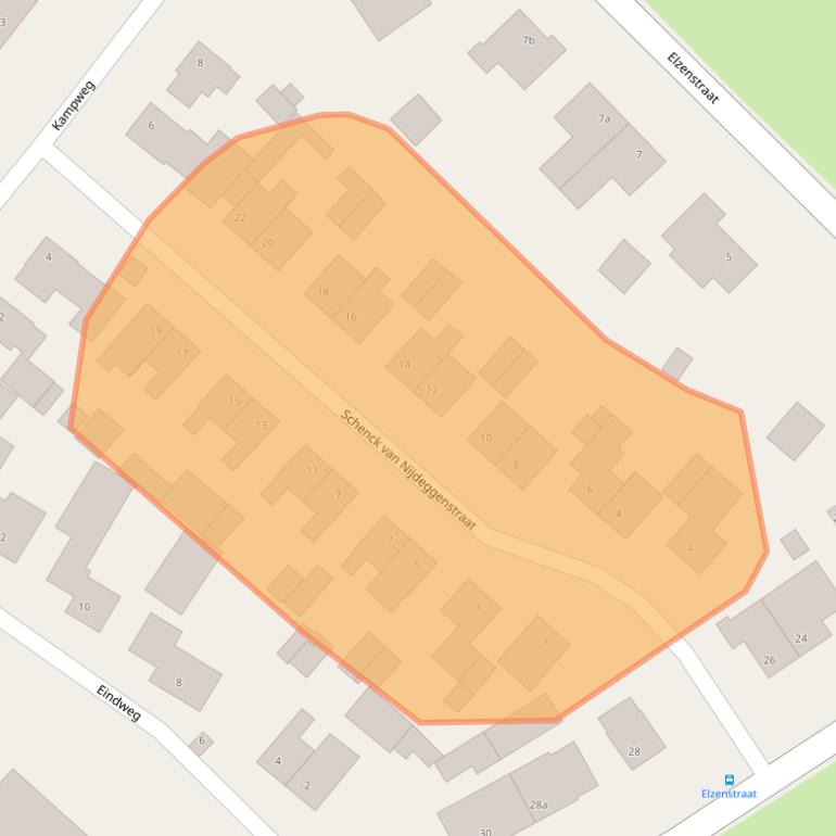 Kaart van postcodegebied 6587AH.