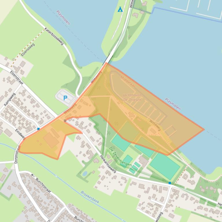 Kaart van postcodegebied 6587AJ.