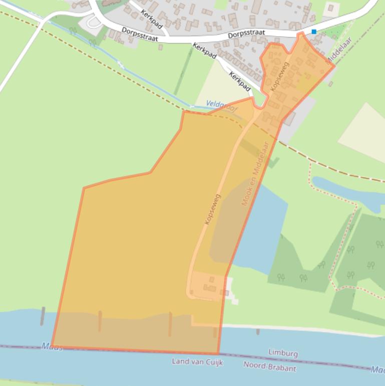 Kaart van postcodegebied 6587AR.