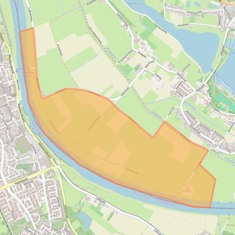 Kaart van postcodegebied 6587AT.