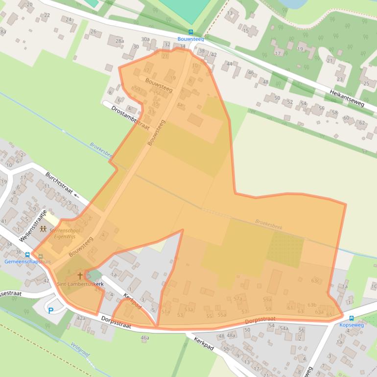 Kaart van postcodegebied 6587AW.