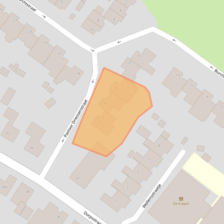 Kaart van postcodegebied 6587BA.