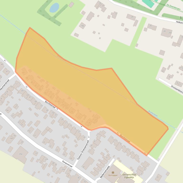 Kaart van postcodegebied 6587BE.