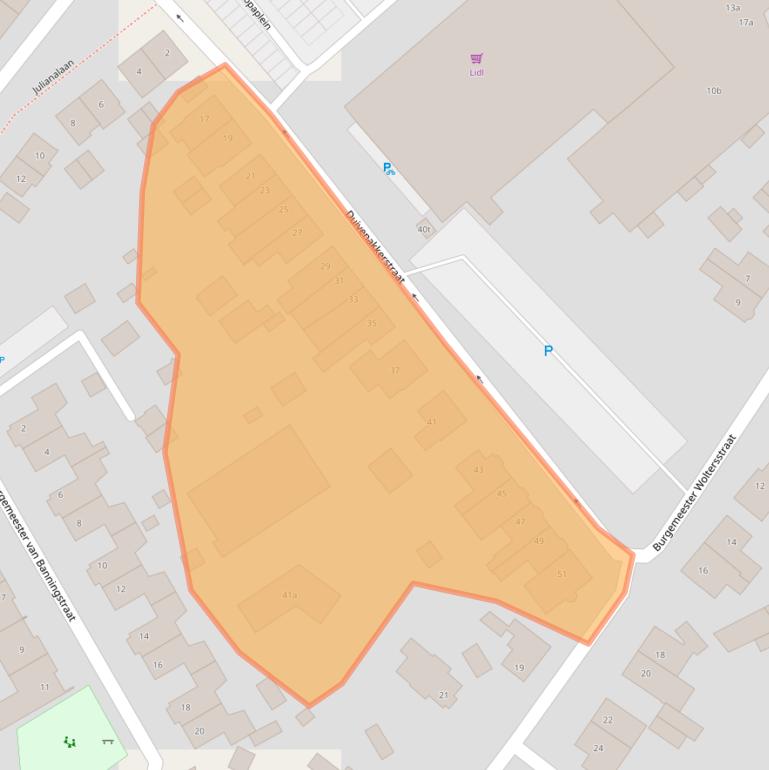 Kaart van postcodegebied 6591AW.