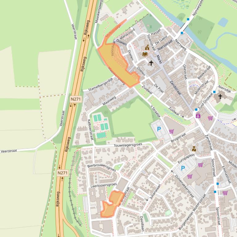 Kaart van postcodegebied 6591BC.