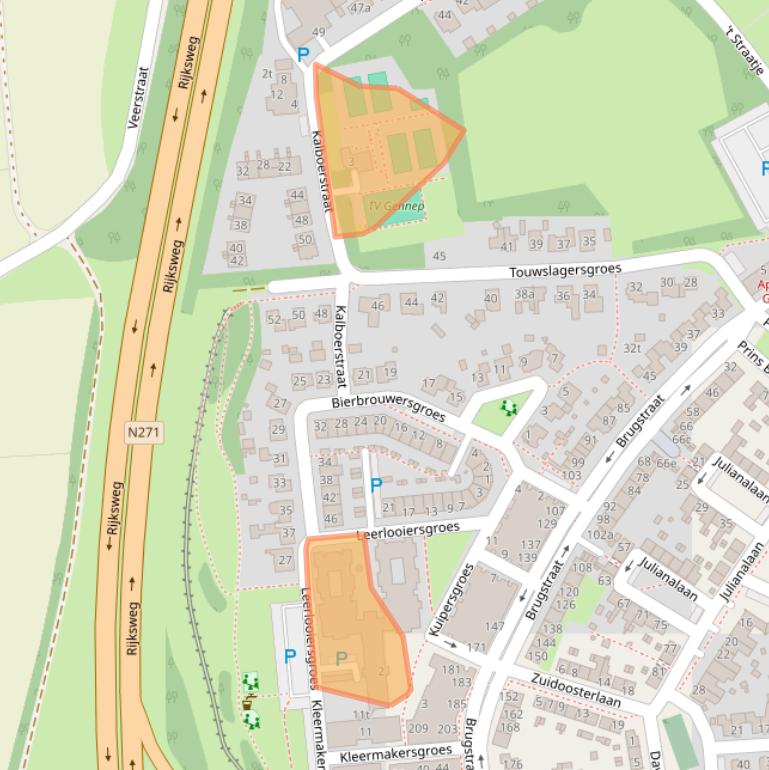 Kaart van postcodegebied 6591BJ.