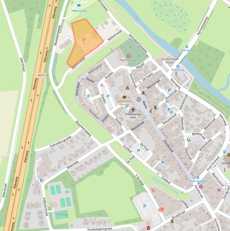 Kaart van postcodegebied 6591BP.