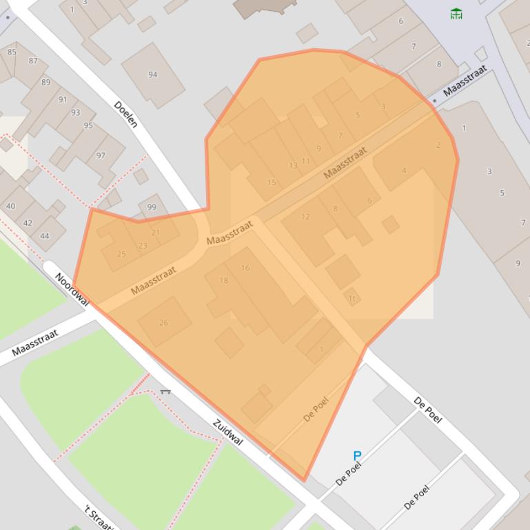 Kaart van postcodegebied 6591BT.