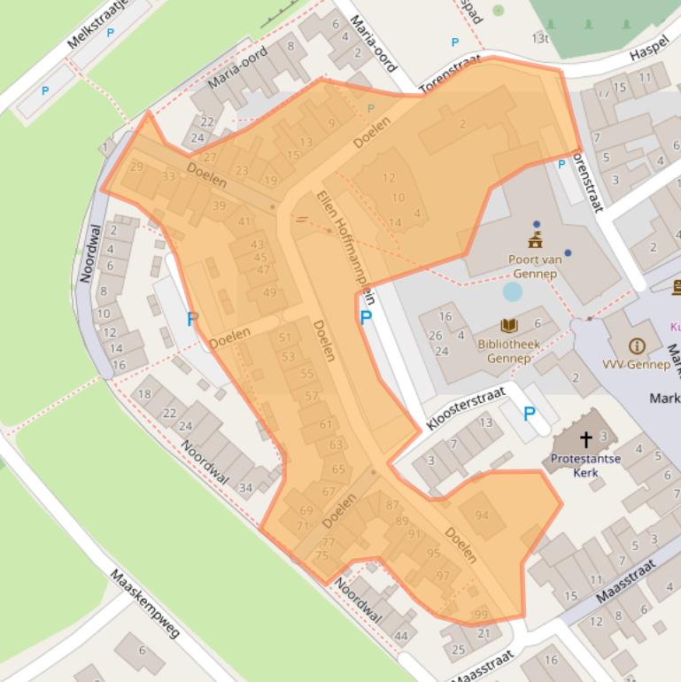 Kaart van postcodegebied 6591BX.