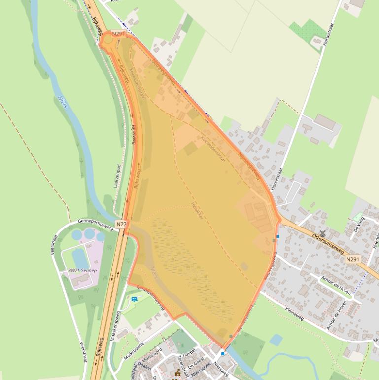 Kaart van postcodegebied 6591CH.