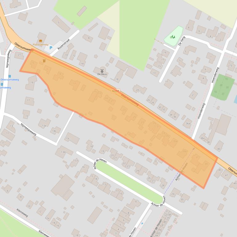 Kaart van postcodegebied 6591CJ.