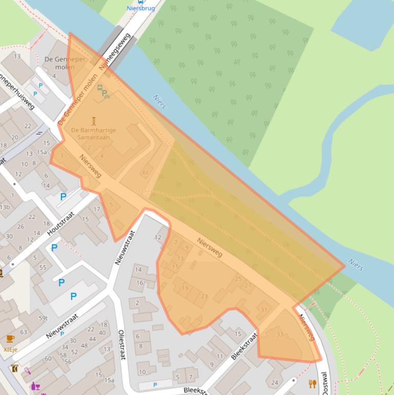 Kaart van postcodegebied 6591CT.