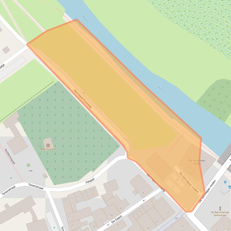 Kaart van postcodegebied 6591CW.