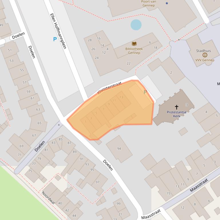 Kaart van postcodegebied 6591CX.