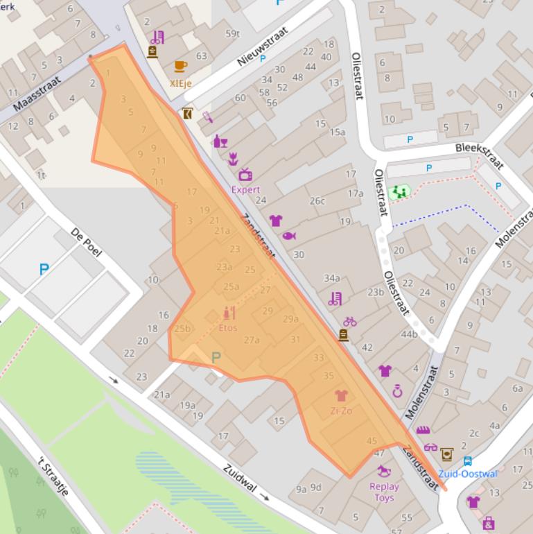 Kaart van postcodegebied 6591DA.