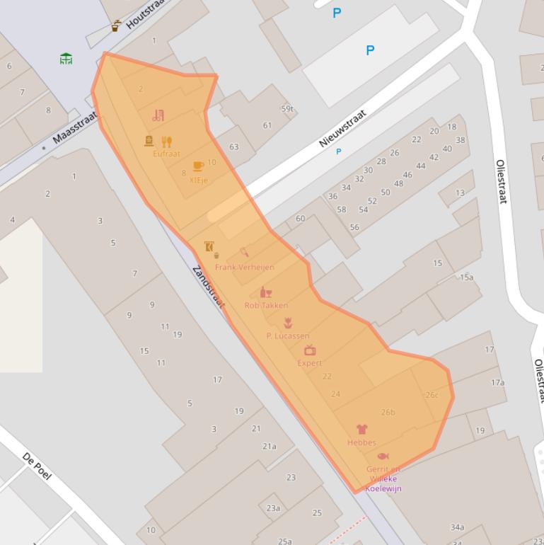 Kaart van postcodegebied 6591DC.