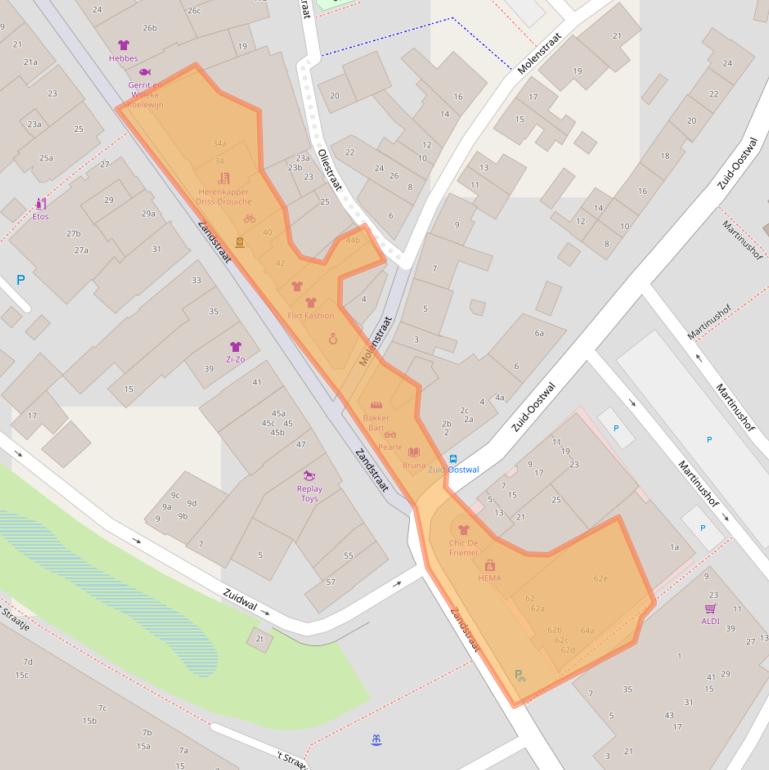 Kaart van postcodegebied 6591DD.