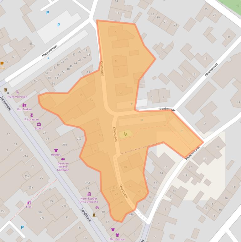 Kaart van postcodegebied 6591DG.