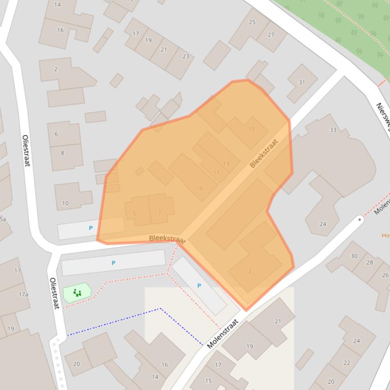 Kaart van postcodegebied 6591DH.