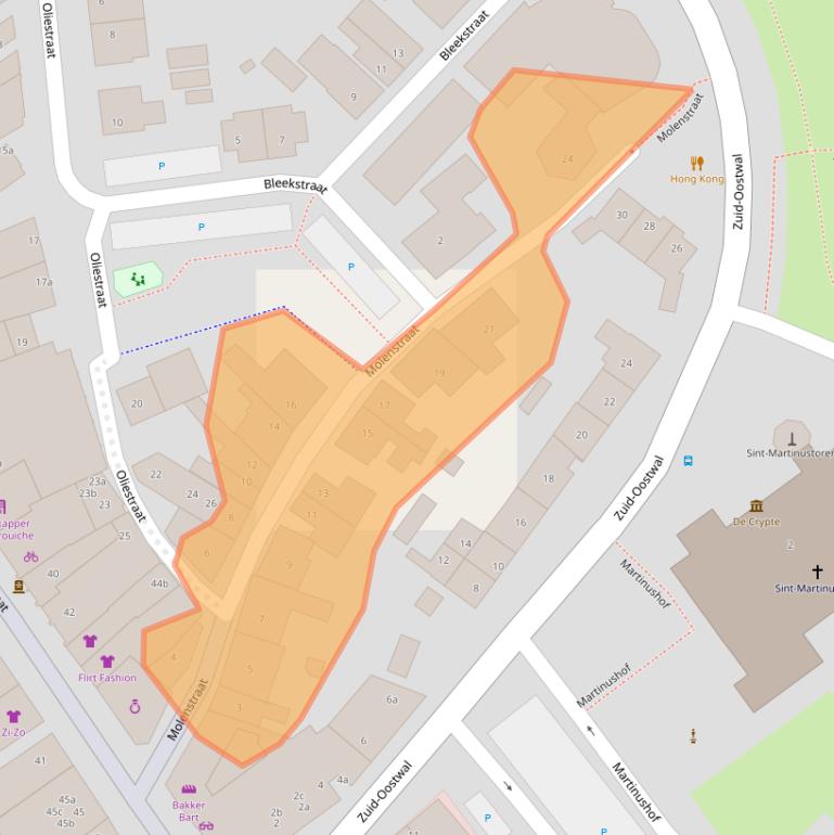 Kaart van postcodegebied 6591DJ.