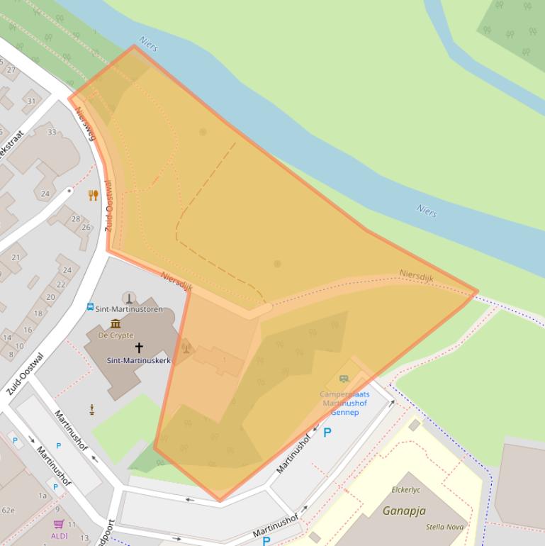 Kaart van postcodegebied 6591DL.