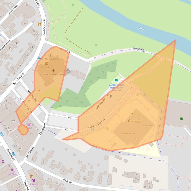 Kaart van postcodegebied 6591DM.